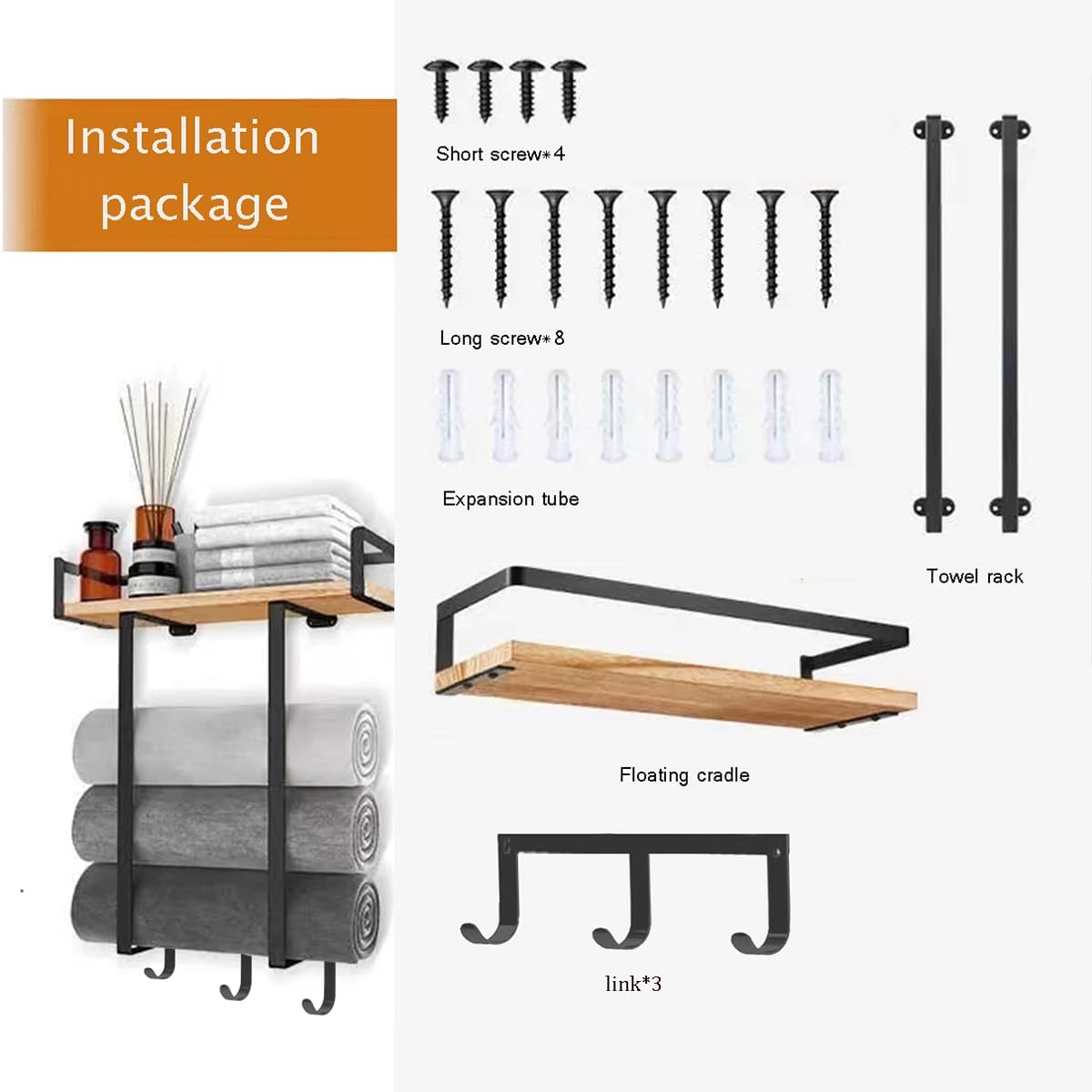 Miniatura 6 de Toallero Organizador Soporte Toalla Baño